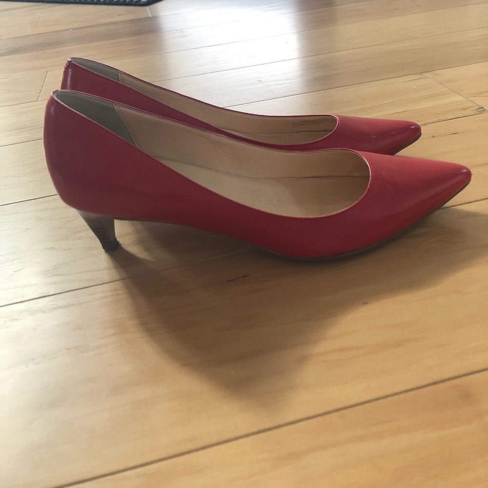 Cole Haan red kitten heel